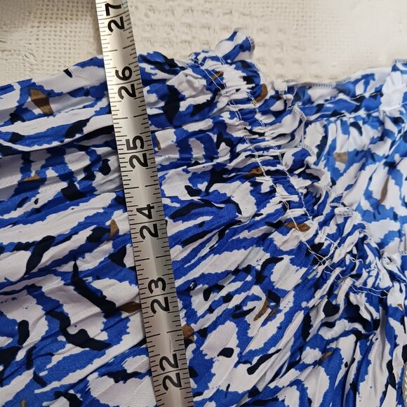 Croft & Barrow Women's Blue & White Short Sleeve Blouse/ Top size 1X - Picture 7 of 9